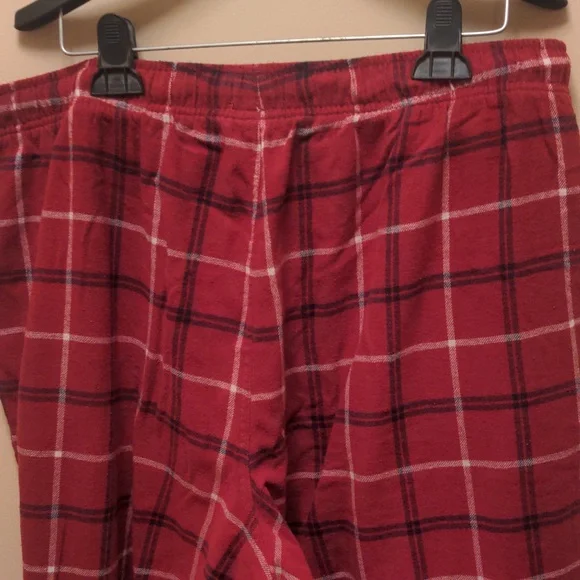 Mens cotton flannel pajama pants. Red/black/white checked - Picture 4 of 4